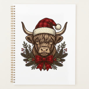 Christmas Highland Cow Vintage Engraving Design_1 Planner