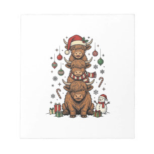 Christmas Highland Cow Vintage Engraving Shirt_1 Notepad