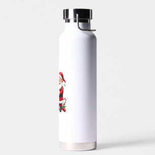 Christmas Highland Cow With Santa Scottish Vintage Water Bottle