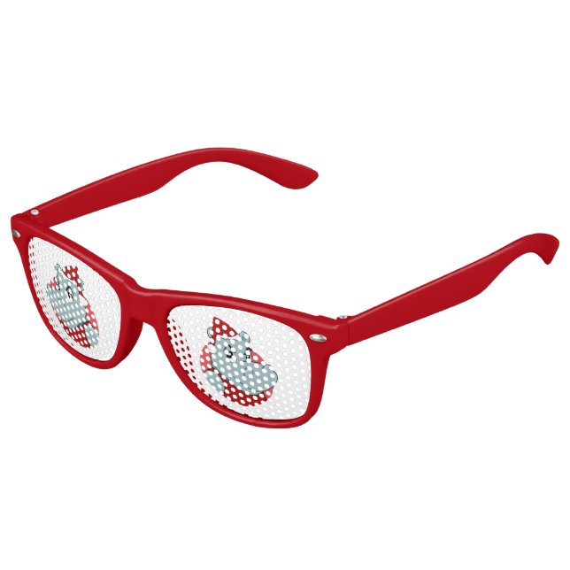 Christmas hippo cartoon kids sunglasses (Angled)