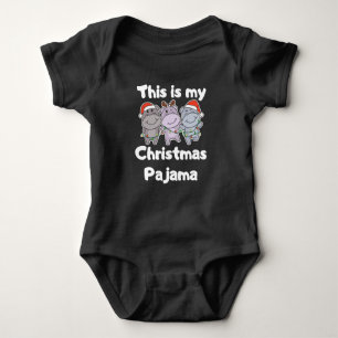 Christmas Hippo Christmas Pajamas Baby Bodysuit