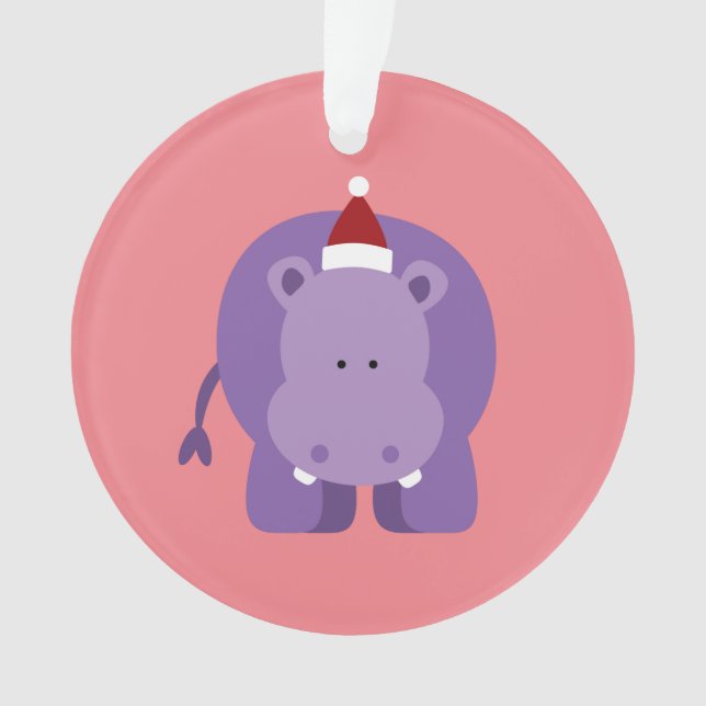 Christmas Hippo Ornament (Front)