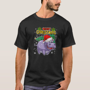 Christmas Hippo - Sweet Christmas Animals - Hippop T-Shirt