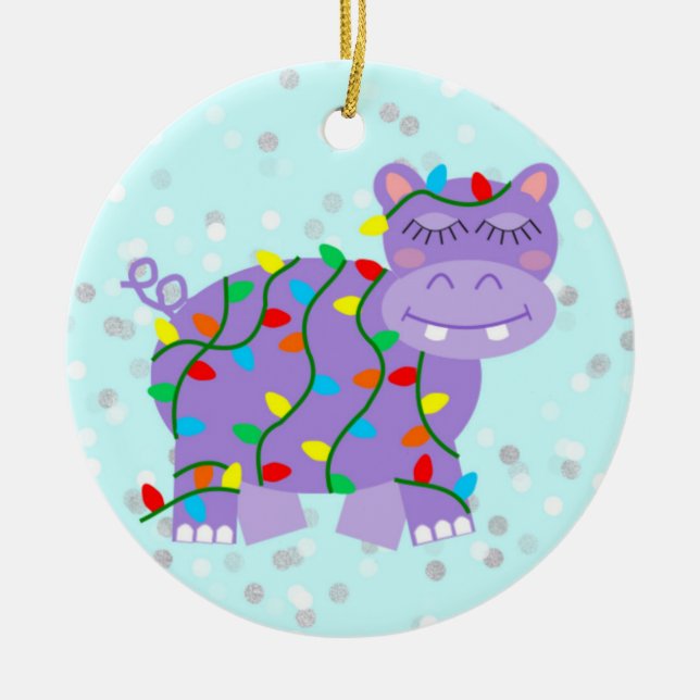 Christmas Hippopotamus Ornament (Front)
