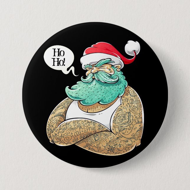 Christmas Hipsta Santa Claus 7.5 Cm Round Badge (Front)