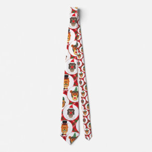 christmas hipster monkeys tie