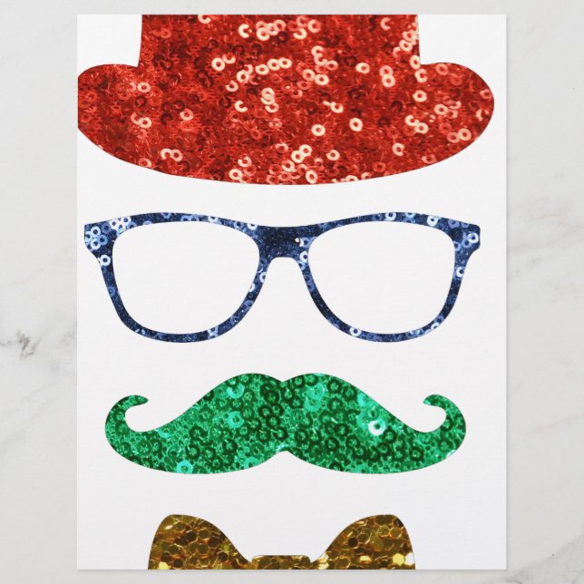 christmas hipster moustache customised letterhead (Front)