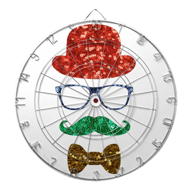 christmas hipster moustache dartboard (Front)