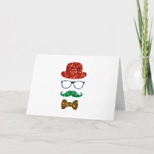 christmas hipster moustache holiday card