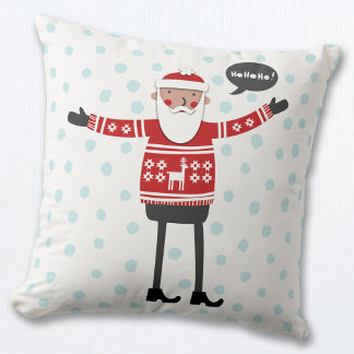 Christmas Hipster Santa Cushion