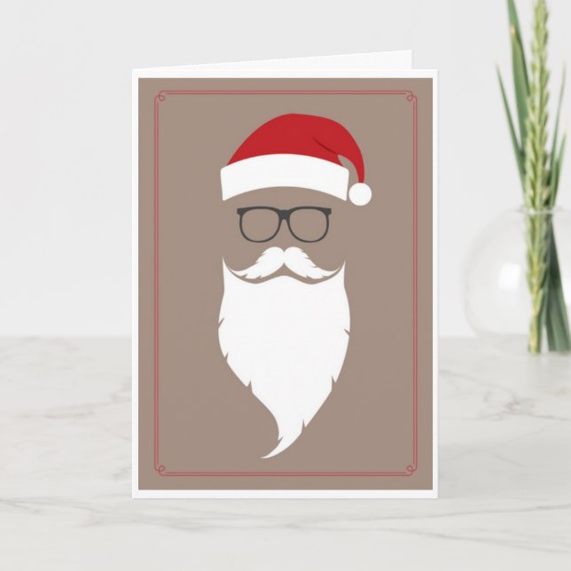 Christmas - Hipster Santa Holiday Card (Front)