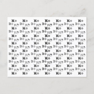 Christmas Ho Ho Ho black and white pattern cute Postcard