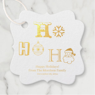 Christmas Ho Ho Ho custom name date cute Favour Tags