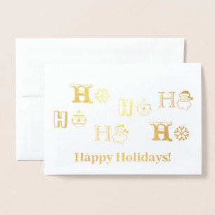 Christmas Ho Ho Ho custom name date cute Foil Card