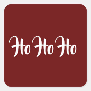 Christmas Ho Ho Ho Festive Red Square Sticker