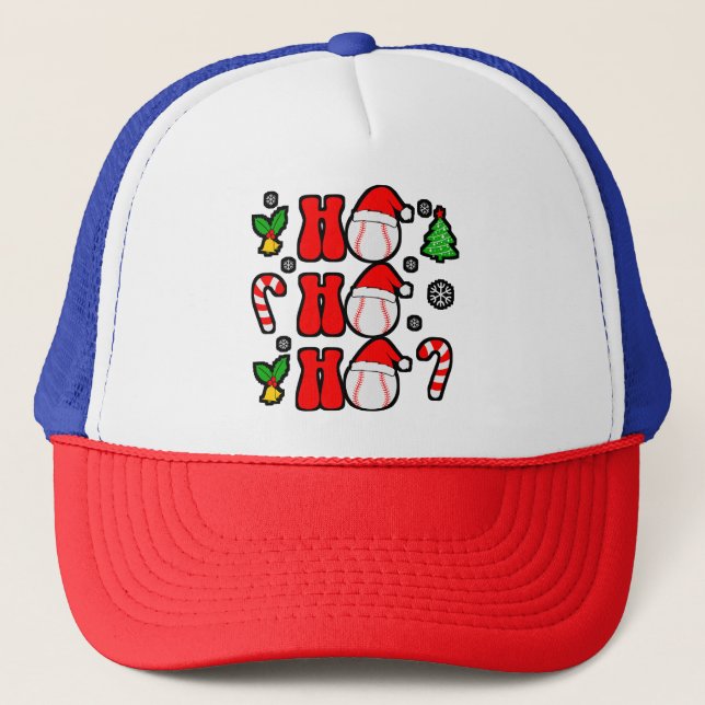Christmas Ho Ho Ho Funny Xmas-85211 Trucker Hat (Front)