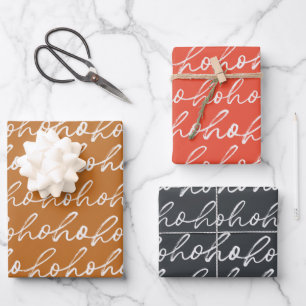 Christmas Ho Ho Ho Modern Handwritten Script Wrapping Paper Sheet