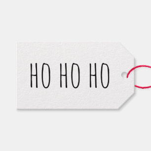 Christmas ho ho ho. Modern winter black and white Gift Tags