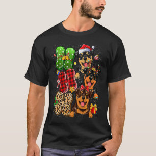 Christmas Ho Ho Ho Rottweiler Dog For Dog Lover Fu T-Shirt