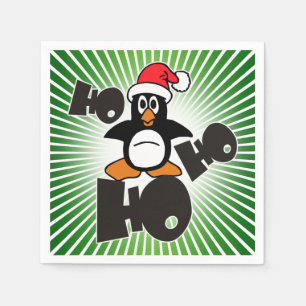 Christmas - Ho Ho Ho Santa Claus Penguin 1 Napkin