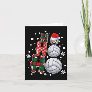 Christmas Ho-ho-ho Santa Snowman Volleyball Xmas P Card