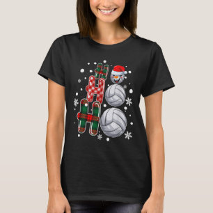 Christmas Ho-ho-ho Santa Snowman Volleyball Xmas P T-Shirt