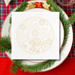 Christmas Ho Ho Ho Santa Winter Snowflakes Foil Napkins
