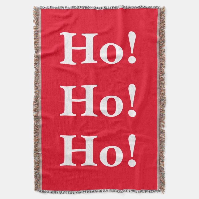 Christmas Ho! Ho! Ho! Throw Blanket (Front Vertical)