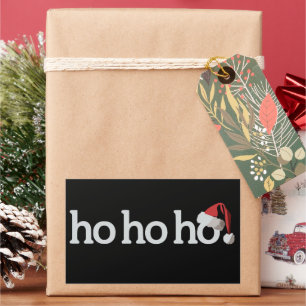 Christmas Ho Ho Ho Xmas Santa Hat Rectangular Sticker