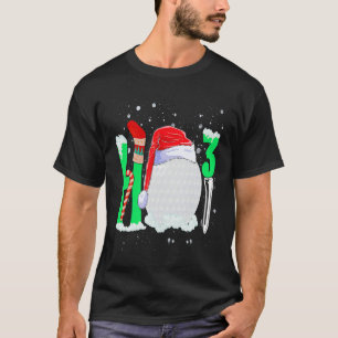 Christmas Ho Ho X 3 Golf Holiday Santa Hat Xmas T-Shirt