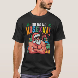 Christmas Ho Homosexual Funny Xmas Gay Pride Santa T-Shirt