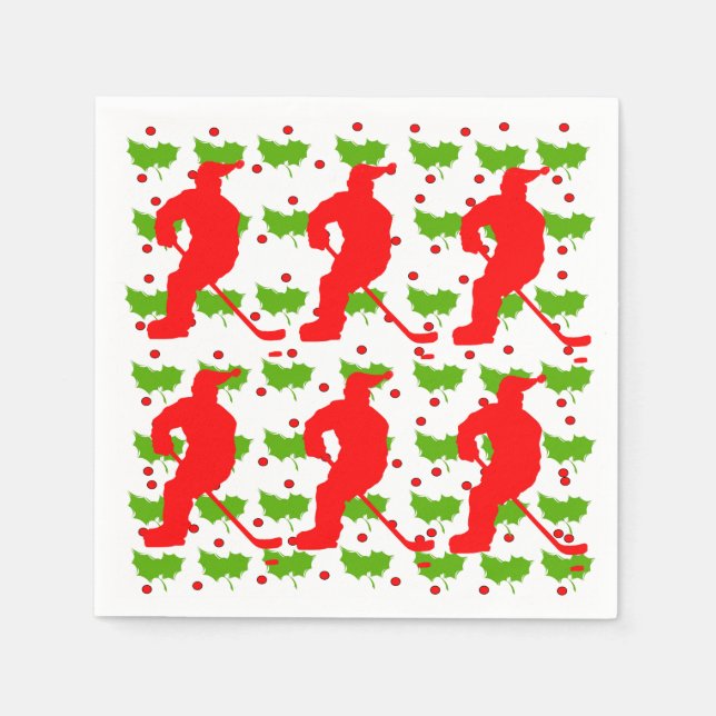 CHRISTMAS HOCKEY NAPKIN (Front)
