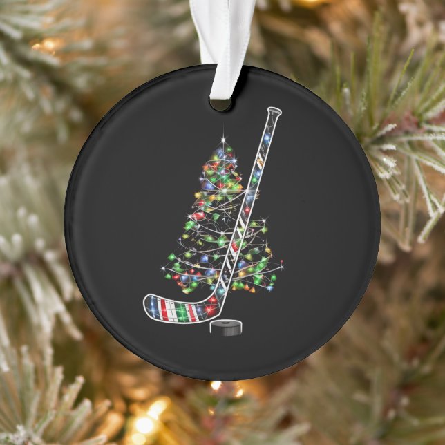 Christmas Hockey Sports Ball Santa Hat Xmas  Ornament (Tree)