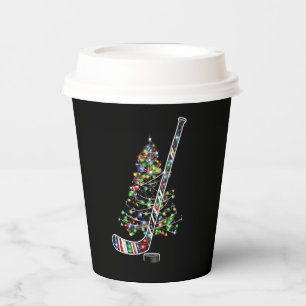 Christmas Hockey Sports Ball Santa Hat Xmas  Paper Cups