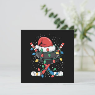 Christmas Hockey Xmas Santa Sports Hat Ball  Invitation
