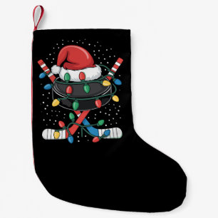 Christmas Hockey Xmas Santa Sports Hat Ball  Small Christmas Stocking