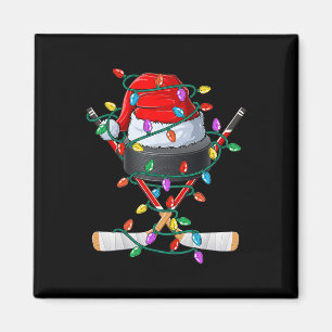 Christmas Hockey Xmas Santa Sports Hat Ll Kids Boy Magnet
