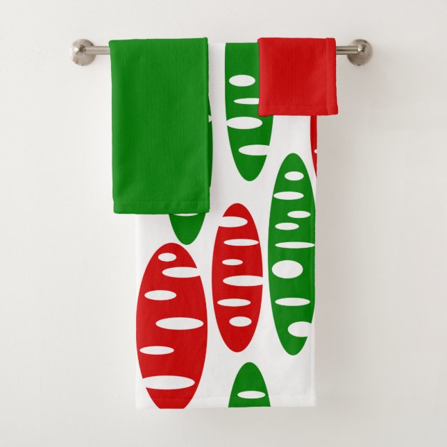 Christmas Holey Ovals  Bath Towel Set (Insitu)
