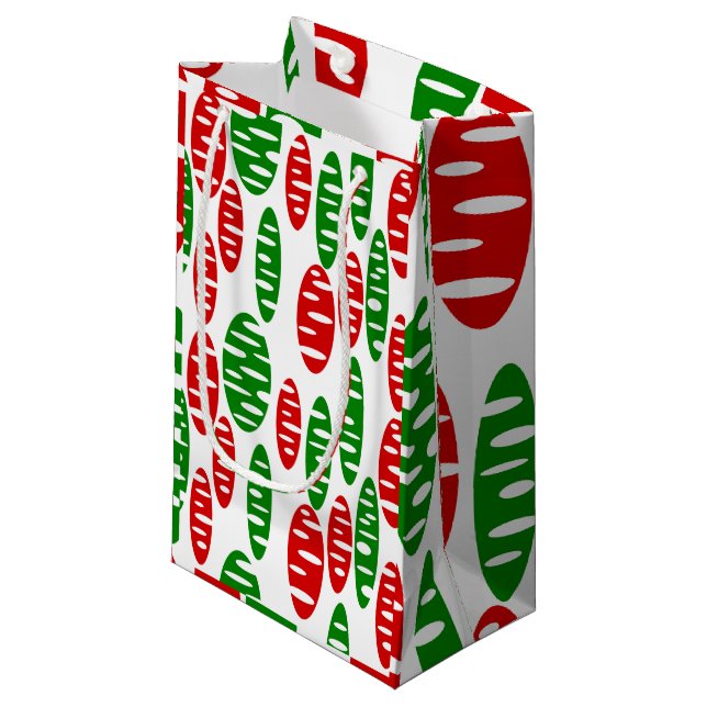 Christmas Holey Ovals  Small Gift Bag (Front Angled)