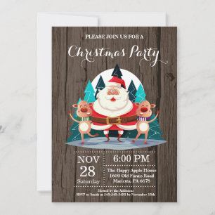 Christmas Holiady Party Invitation Santa Claus