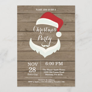 Christmas Holiady Party Invitation Santa Claus