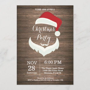 Christmas Holiady Party Invitation Santa Claus