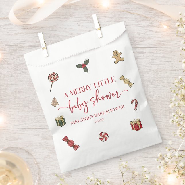 Christmas Holiday A Merry Little Baby Shower Favour Bags (Clipped)
