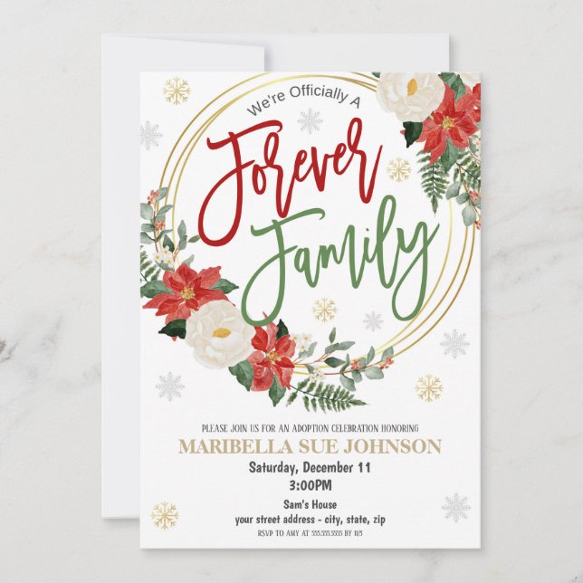 Christmas Holiday Adoption Celebration Invitation (Front)
