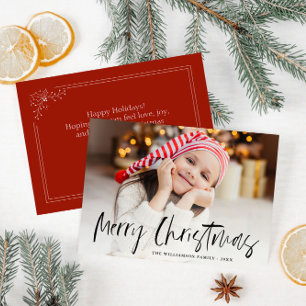 christmas holiday adorable personalised photo card