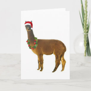 Christmas Holiday Alpaca Card