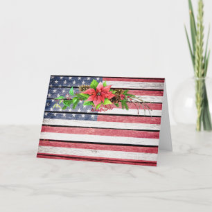 Christmas / Holiday American Wood Image Flag 5