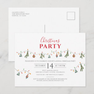 Christmas Holiday Annual Party Invitation Postcard