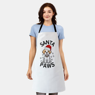 Christmas Holiday Apron - Santa Paws Cat