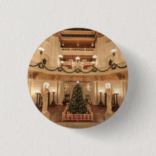 Christmas Holiday at Pennsylvania State Capitol 3 Cm Round Badge
